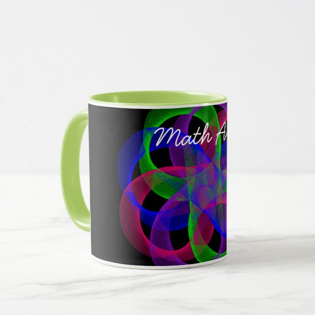 Double Loop Geometric Math Art Coffee Mug (Front Left)