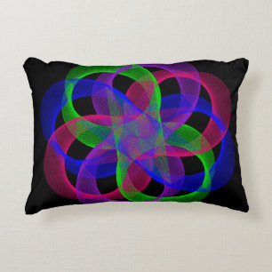 Double Loop Mesh Geometric Accent Pillow