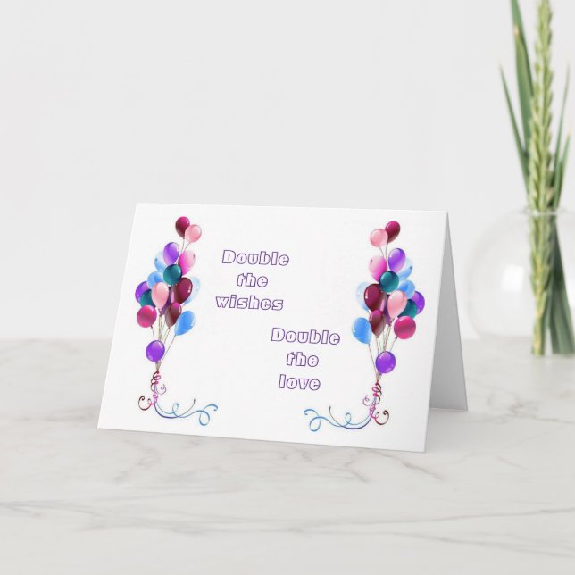 DOUBLE "LOVE", "WISHES" & "FUN" ON YOUR BIRTHDAY CARD (Front)