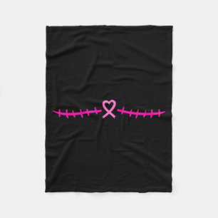 Double Mastectomy Breast Cancer Survivor Pink Fleece Blanket