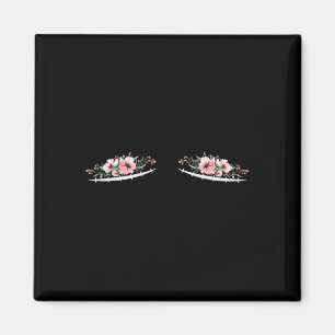 Double Mastectomy Scars with Flowers Breast Cancer Magnet