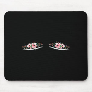 Double Mastectomy Scars with Flowers Breast Cancer Mouse Pad