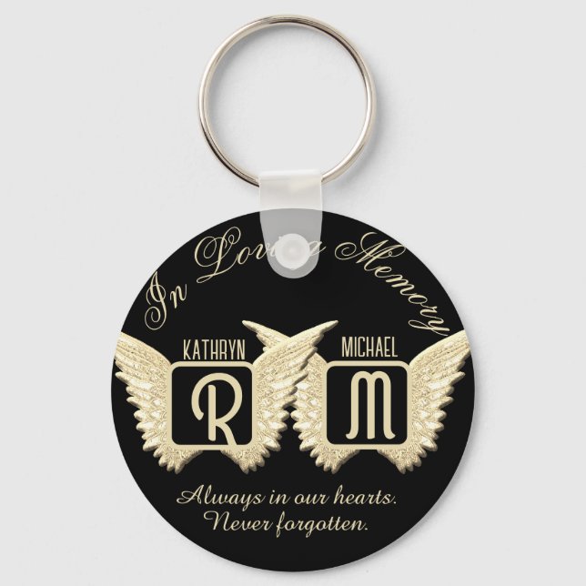 Double Memoria lMonogram Keepsake Keychain (Front)