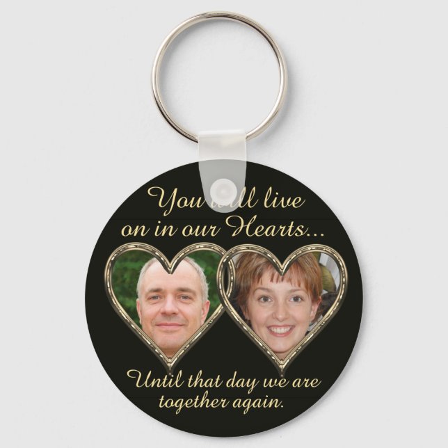 Double Memorial Add Photos Keepsake Keychain (Front)