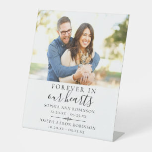 Double Memorial Funeral Photo Pedestal Sign