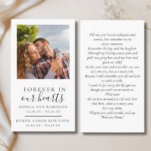 Double Memorial Photo Funeral Prayer Card