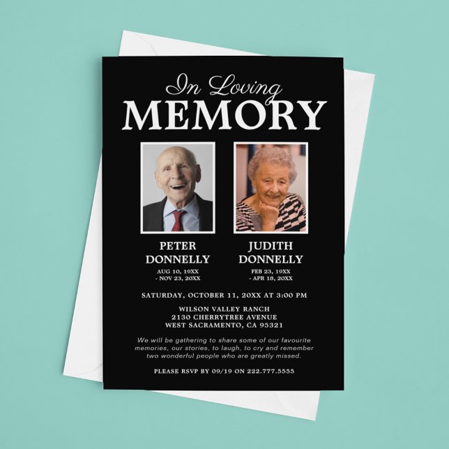 Double Memorial Photo Invitation (Creator Uploaded)