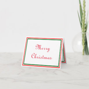 Double Merry Christmas Trim - Thank You Card