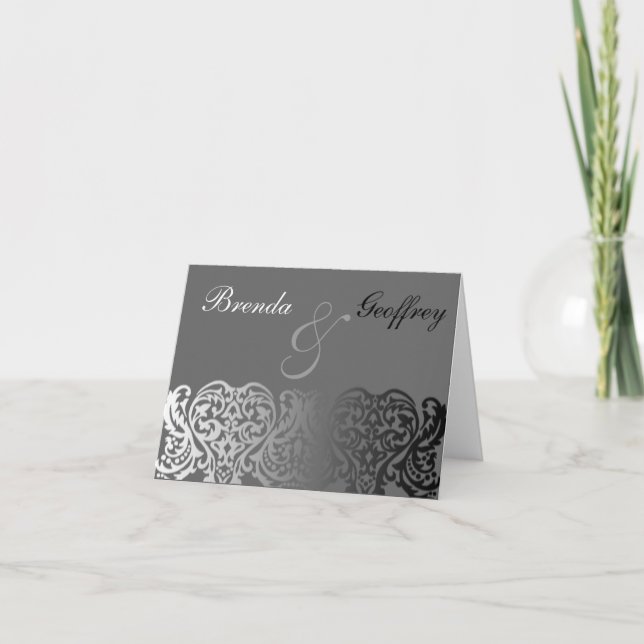 Double Monogram Thank You Note Cards (Front)
