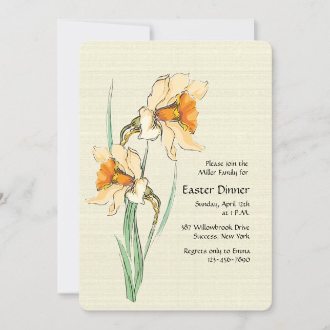 Double Narcissus Invitation (Front)