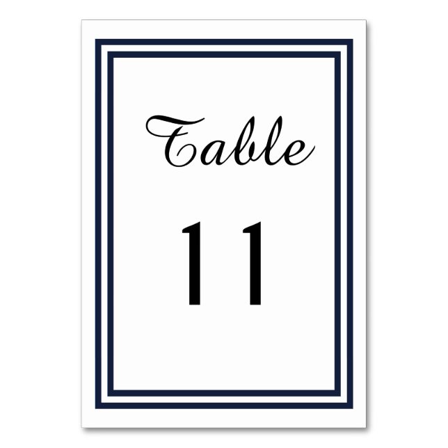 Double Navy Trim - Table Card (Front)