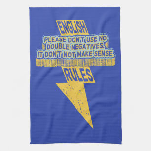 Double negative English language literacy Tea Towel
