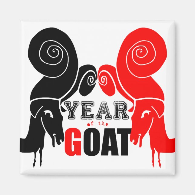 Double Odd Goat Chinese Year Zodiac Birthday M Magnet (Front)