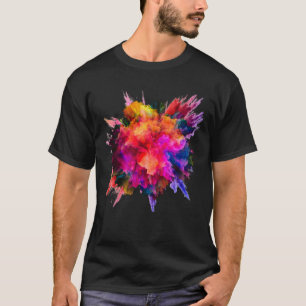 Double Paint Splash Ultra Vivid Bright Design T-Shirt