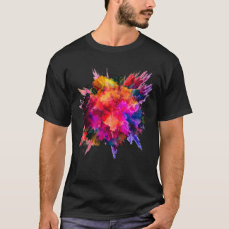 Double Paint Splash Ultra Vivid Bright Design T-Shirt