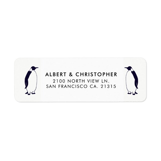 Double Penguins Funny Reference | Return Address Label (Front)