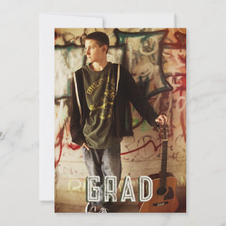 Double Photo Boy Sons Graduation Party Invitation