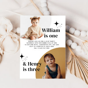 Double Photo Joint Birthday Invitation