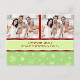 Double Photo Merry Christmas Postcards Snow