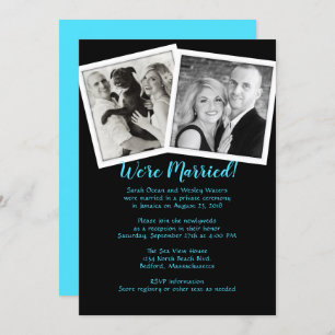Double Photo Newlyweds Married Reception Invite