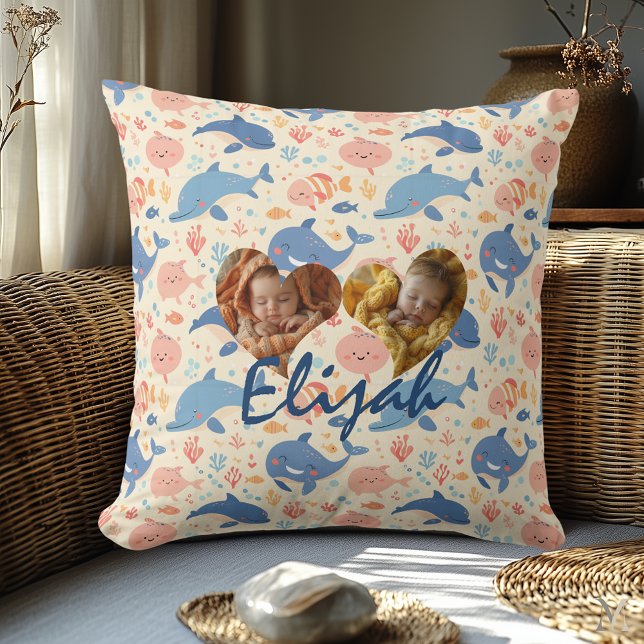 Double Photo Pillow Heart Frames Kawaii Ocean (Creator Uploaded)