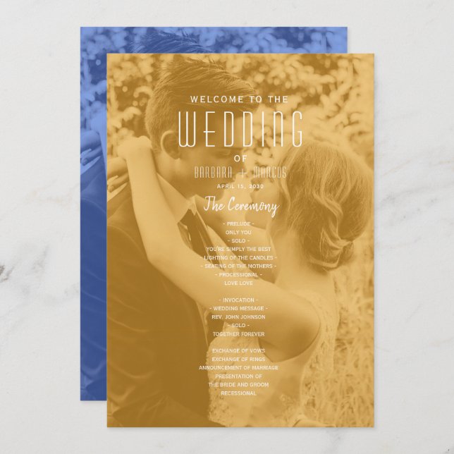 Double Photo Wedding Program (Front/Back)