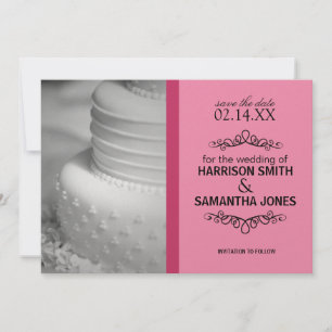 Double Pink Save the Date Wedding Announcements