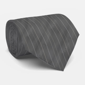 Double Pinstriped | Dk. Grey Tie
