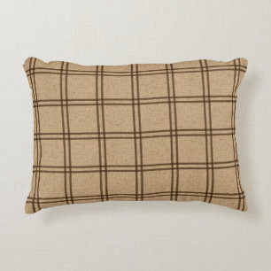 Double Plaid Pattern Decorative Cushion