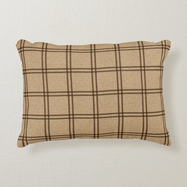 Double Plaid Pattern Decorative Cushion (Front)