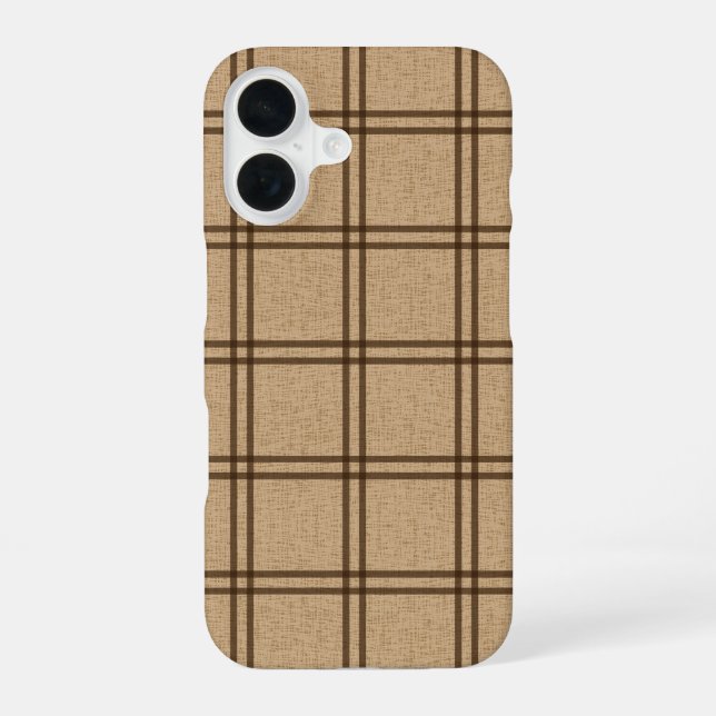 Double Plaid Pattern iPhone 16 Case (Back)