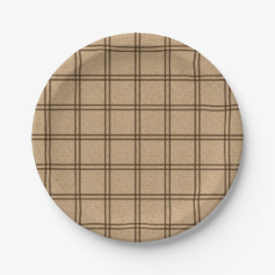 Double Plaid Pattern Paper Plate