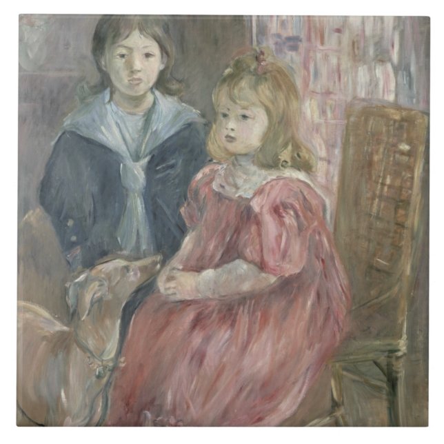 Double portrait of Charley and Jeannie Thomas, chi Ceramic Tile (Front)