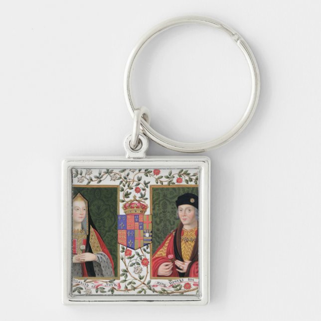 Double portrait of Elizabeth of York (1465-1503) a Key Ring (Front)