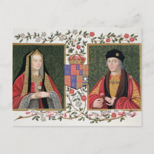 Double portrait of Elizabeth of York (1465-1503) a Postcard