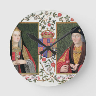 Double portrait of Elizabeth of York (1465-1503) a Round Clock