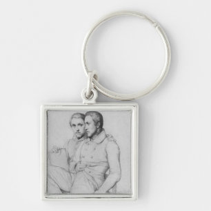 Double portrait of Hippolyte and Paul Flandrin Key Ring