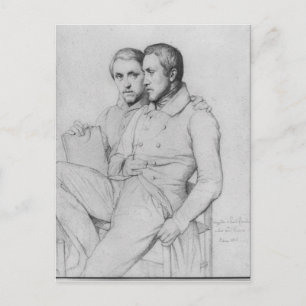 Double portrait of Hippolyte and Paul Flandrin Postcard