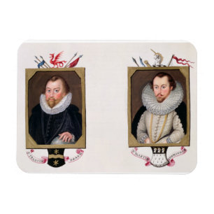 Double portrait of Sir Francis Drake (c.1540-96) a Magnet