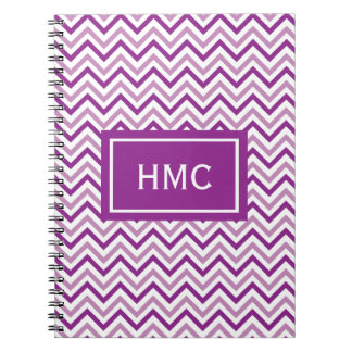Double Purple Chevron Monogram Notebook