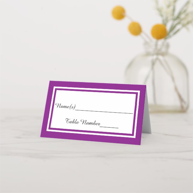 Double Purple Trim - Escort Card (Front)