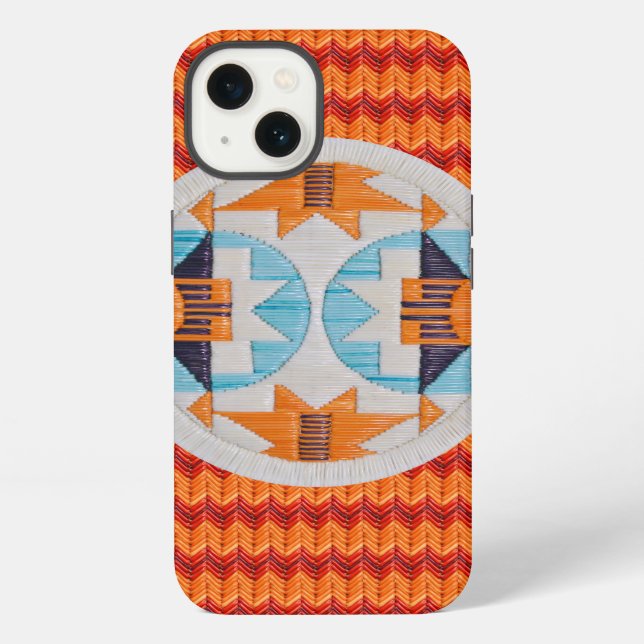 Double Rainbow2 and Orange Chevron iPhone Case (Back)