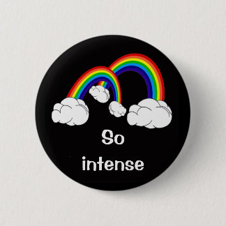 Double rainbow 6 cm round badge