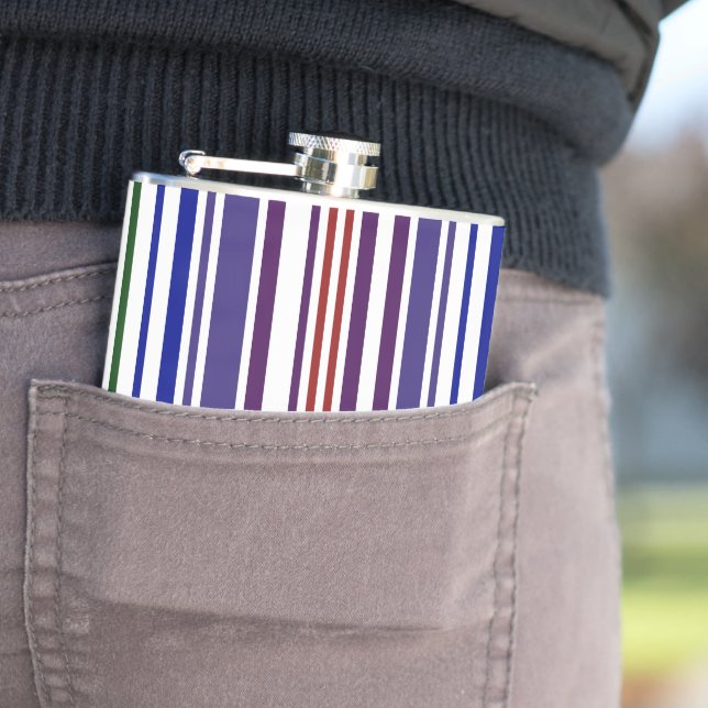 Double Rainbow Barcode Hip Flask (In Situ)