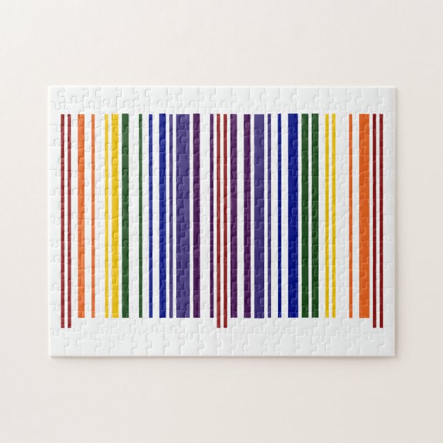 Double Rainbow Barcode Jigsaw Puzzle (Horizontal)