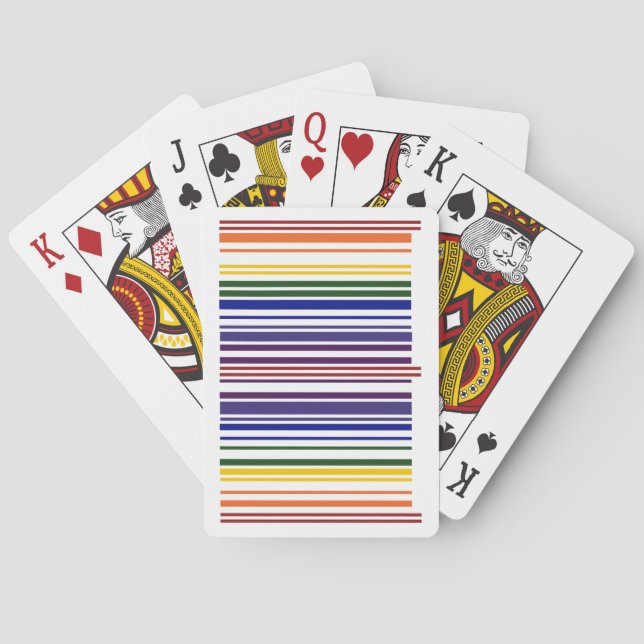 Double Rainbow Barcode Playing Cards (Back)