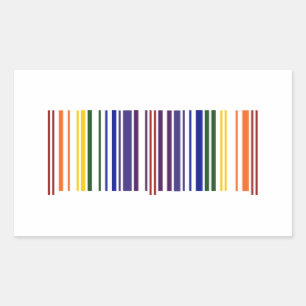 Double Rainbow Barcode Rectangular Sticker