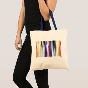 Double Rainbow Barcode Stripes 2-sided Tote Bag