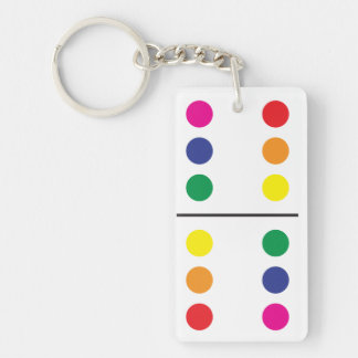 Double Rainbow Domino Keychain
