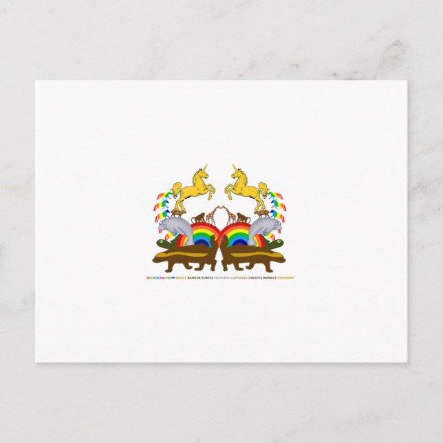 Double Rainbow Honey Badger Turtle Manatee... Postcard (Front)